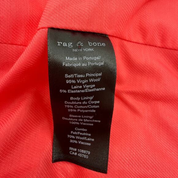 RAG & BONE Lexington Twill Blazer in Bright Pink 2 - Picture 7 of 11